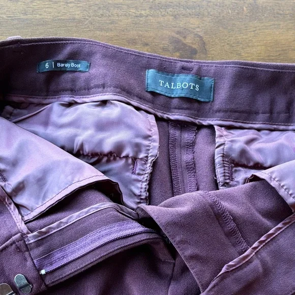 Talbots Barely Boot Deep Burgundy Pants - Picture 3 of 8